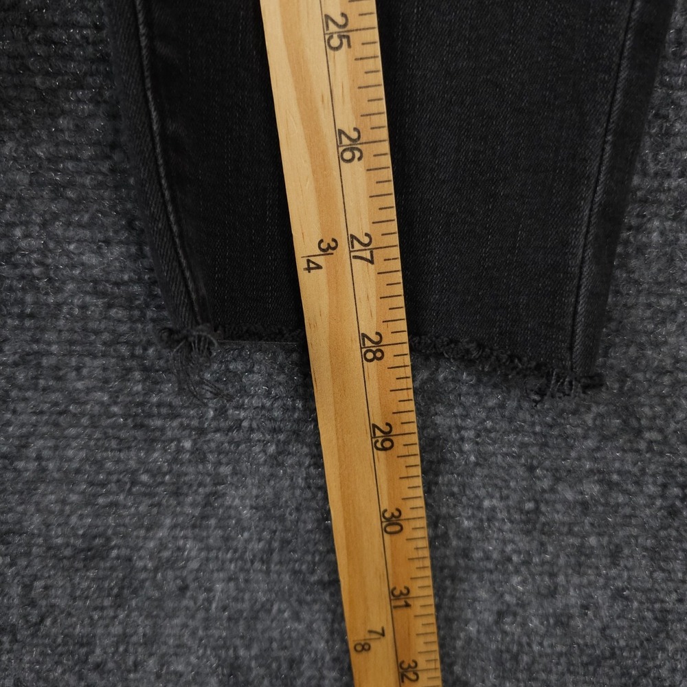 Ann Taylor Jeans Womens 4 Black The Skinny Crop Stretch Denim Raw Hem Casual - Picture 7 of 12